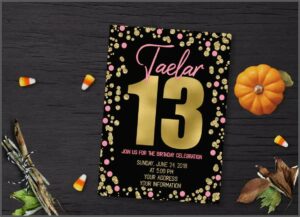 13th Birthday Party Girl Invitations