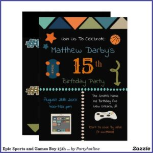 15th Birthday Invitation Boy
