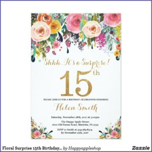 15th Birthday Invitations Free Printable