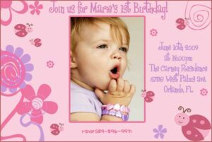 1st Birthday Invitation Card For Baby Girl Free Download