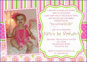 1st Birthday Invitation Text Message Sample