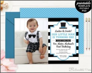1st Birthday Invitations Boy Templates Free