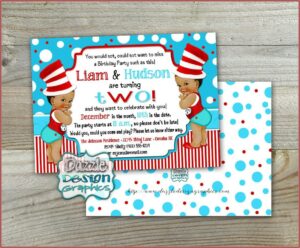 1st Birthday Invitations For Twins Boy+girl