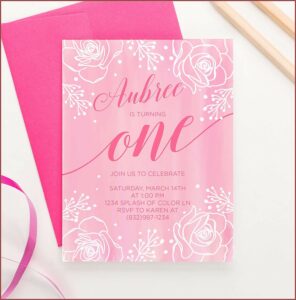1st Birthday Invitations Girl
