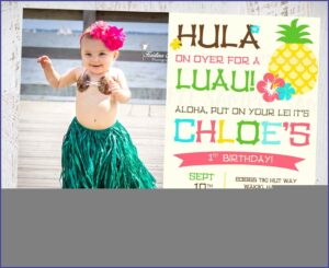 1st Birthday Luau Party Invitations