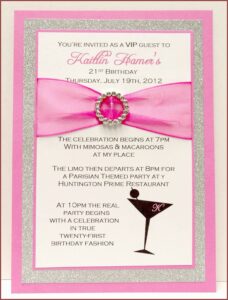 21st Birthday Custom Invitations