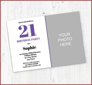 21st Birthday Photo Invitations