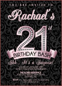21st Birthday Photo Invitations Designs