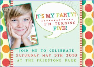 5th Birthday Invitation Text Message