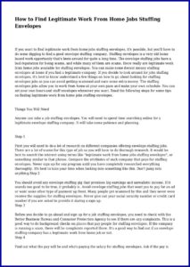 Are There Legit Envelope Stuffing Jobs