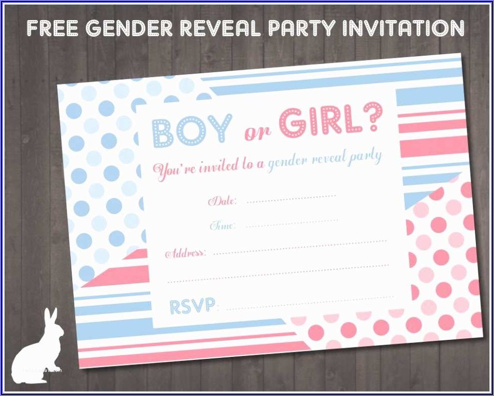 Baby Gender Reveal Invitation Free Templates