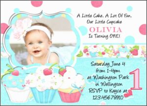 Baby Girl 1st Birthday Invitation Template