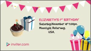 Baby Girl 1st Birthday Invitation Video