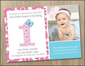 Baby Girl Invitations 1st Birthday