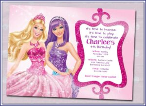 Barbie Birthday Invitations Templates Free
