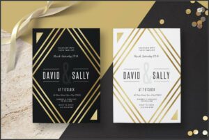 Black And Gold Wedding Invitations