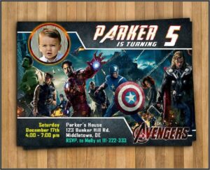 Blank Avengers Birthday Invitations