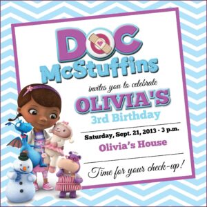 Blank Doc Mcstuffins Birthday Invitations