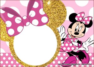Blank Editable Minnie Mouse Invitation Template