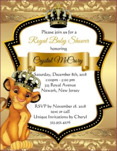 Blank Lion King Invitations