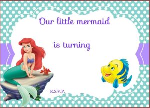 Blank Little Mermaid Invitation Template