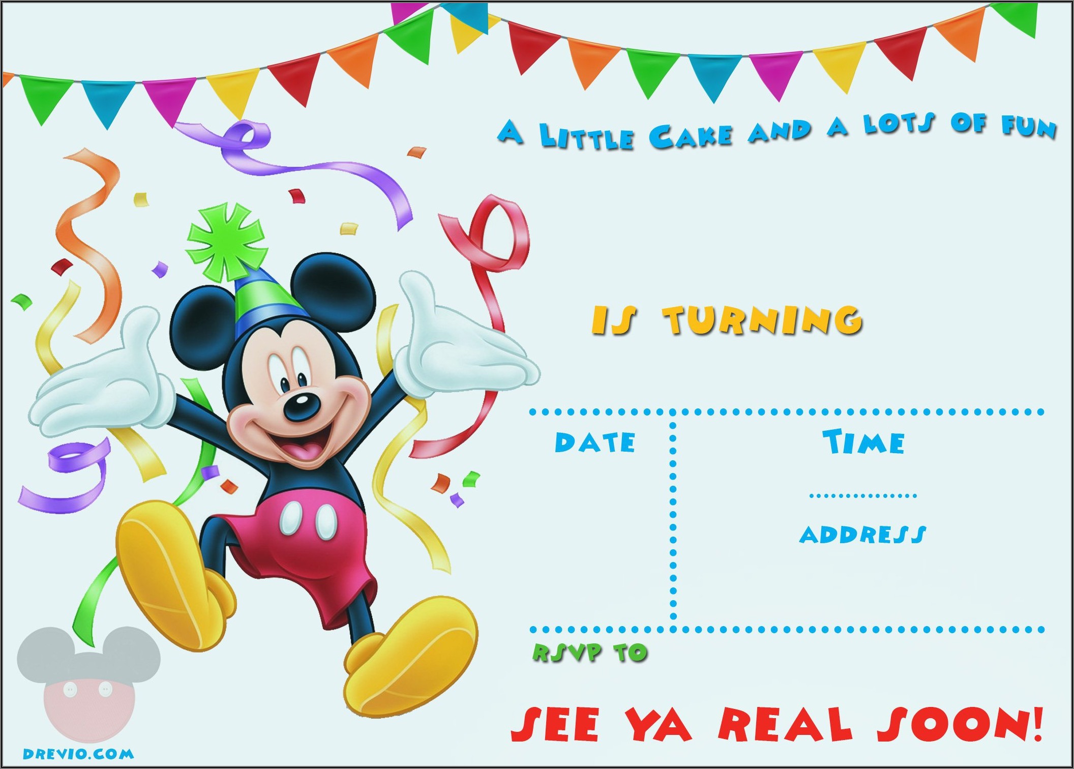 Blank Mickey Mouse Clubhouse Invitations