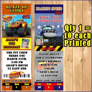Blaze Monster Truck Birthday Invitations