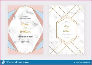 Blue And Pink Wedding Invitation Cards
