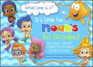 Bubble Guppies 1st Birthday Party Invitations