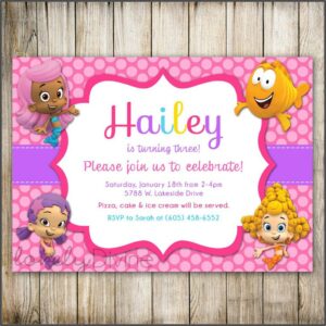 Bubble Guppies First Birthday Invitations
