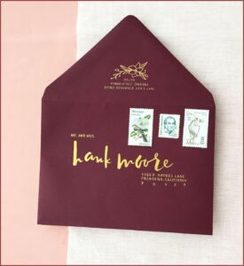 Burgundy And Gold Foil Wedding Invitations