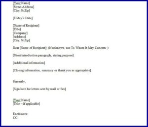 Business Letter Template For Window Envelope