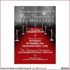 Cheap Hollywood Sweet 16 Invitations