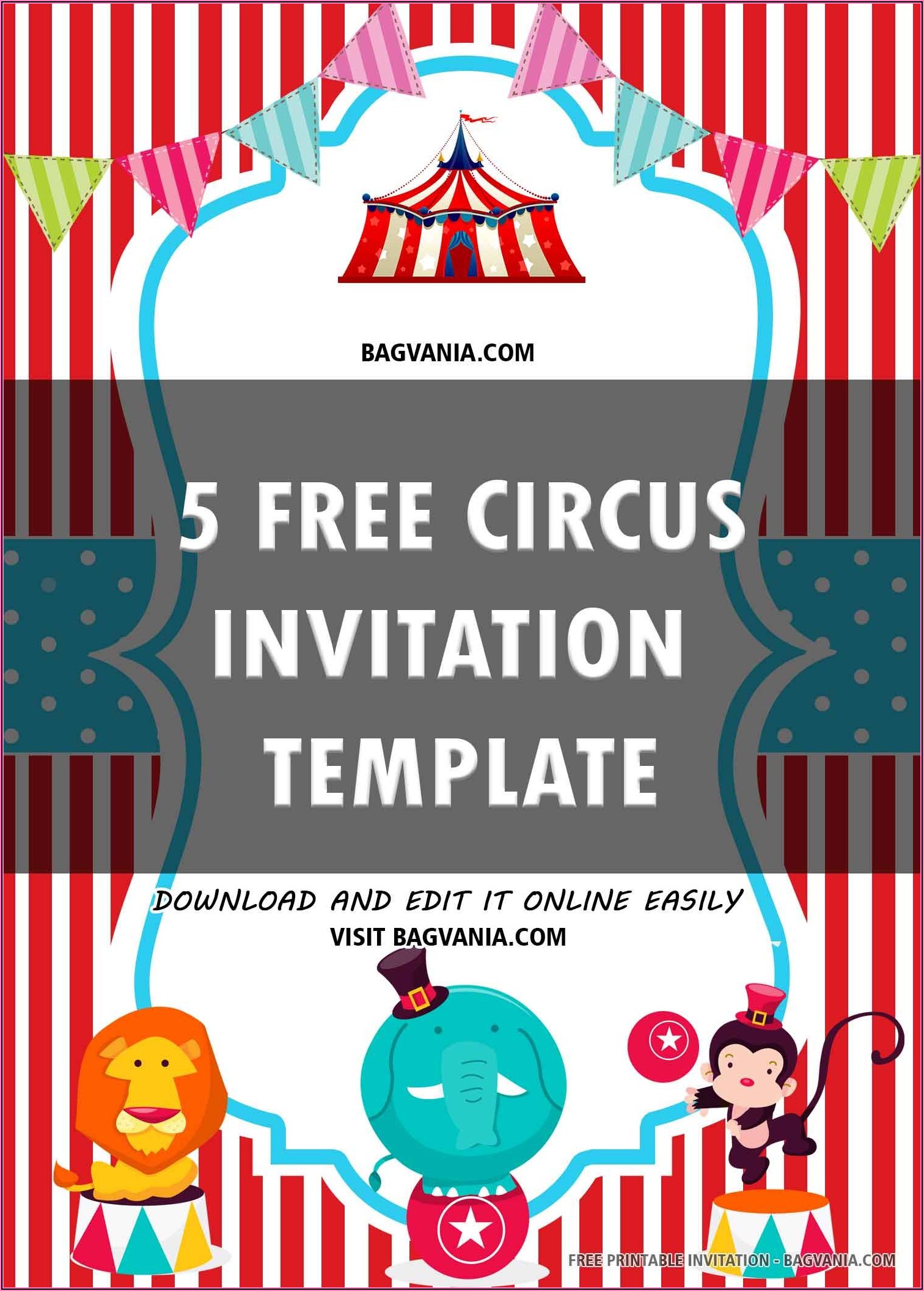 Circus Birthday Invitation Templates Free