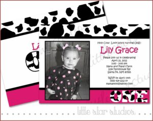 Cow Print Birthday Invitations