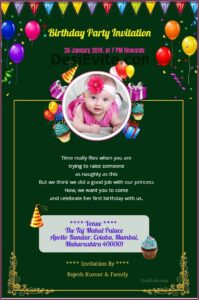 Create Birthday Invitation Card With Photo Free In Hindi