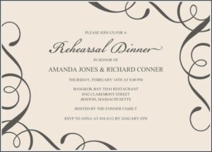 Dinner Invitation Card Template Free