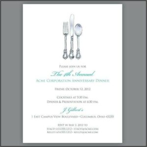 Dinner Invitation Template Free