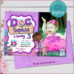 Doc Mcstuffins Birthday Invitation With Photo