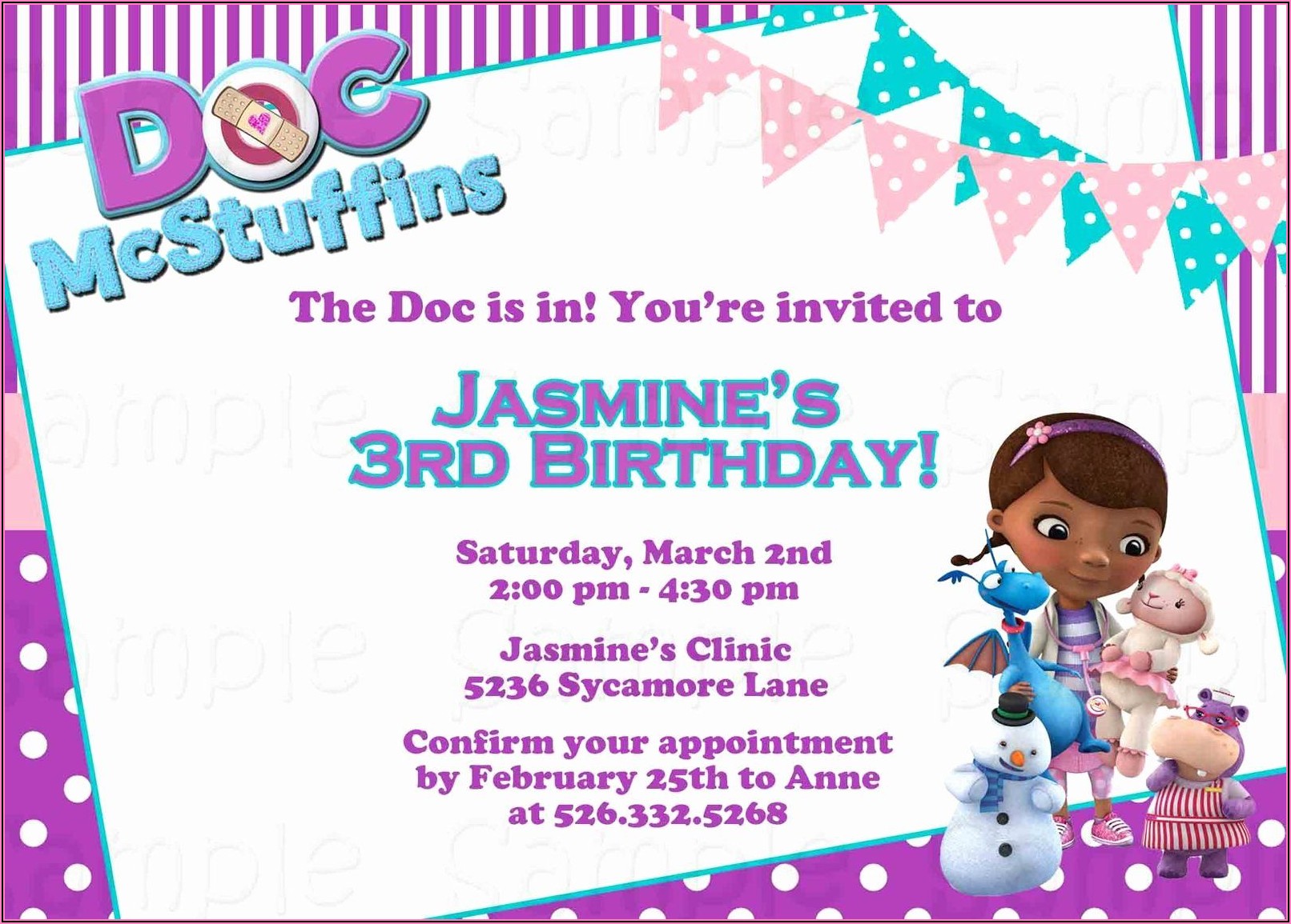 Doc Mcstuffins Invitations Template