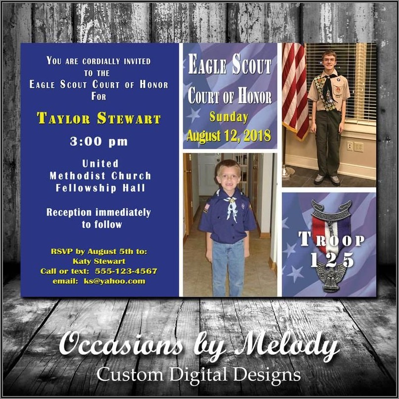 Etsy Eagle Scout Court Of Honor Invitations
