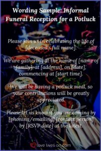 Family Reunion Potluck Invitation Wording