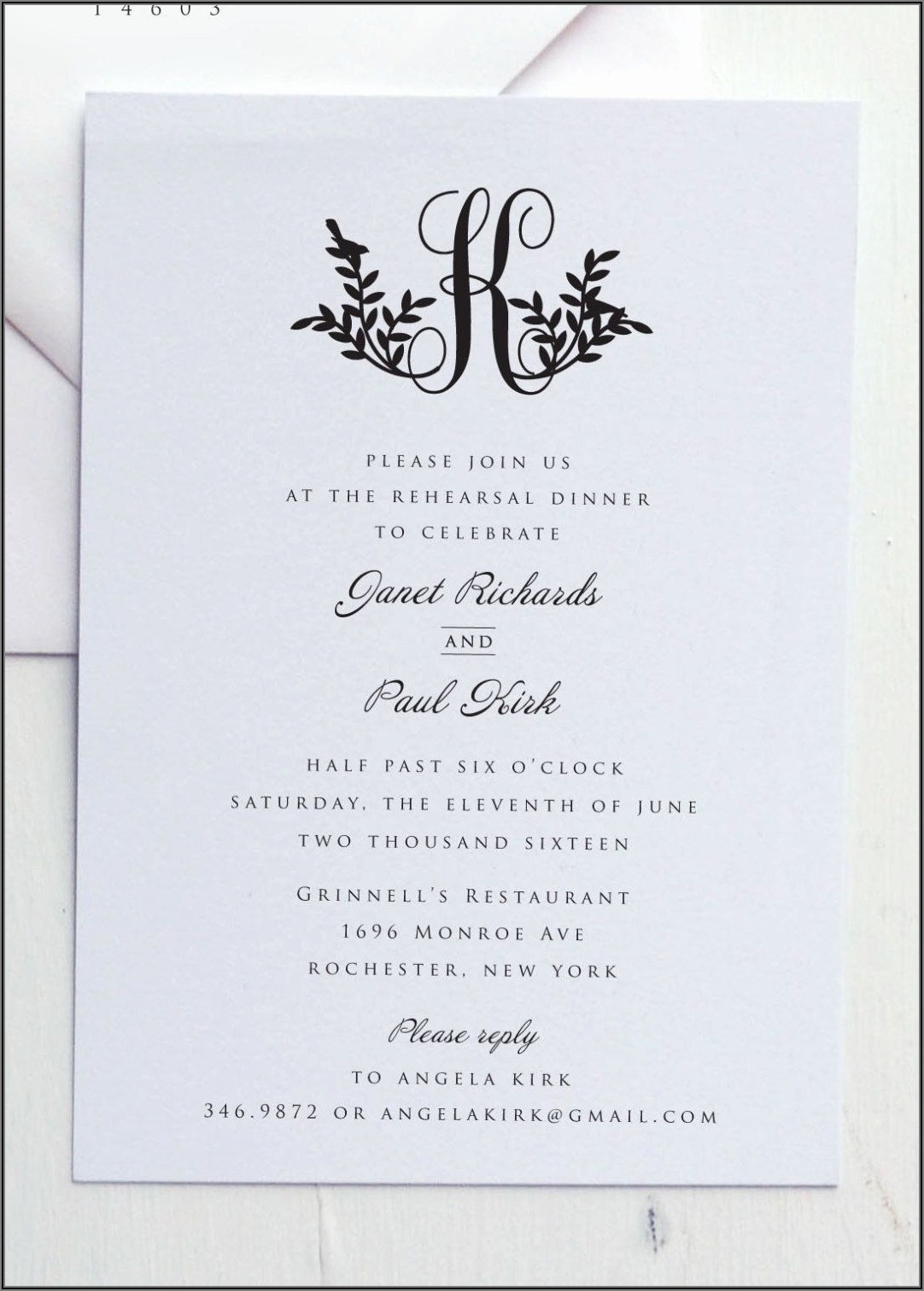 Formal Dinner Invitation Wording