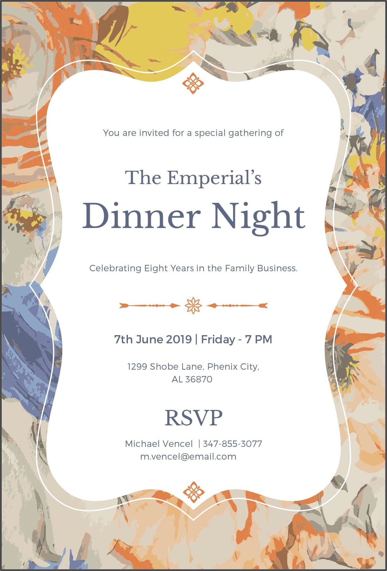 Formal Dinner Party Invitation Template