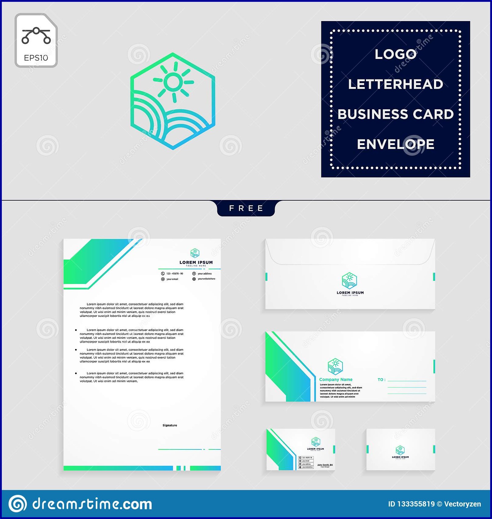 Free Business Card Letterhead Envelope Template