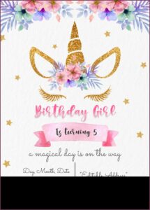 Free Editable Unicorn Baby Shower Invitation Templates