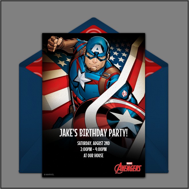 Free Online Avengers Birthday Invitations