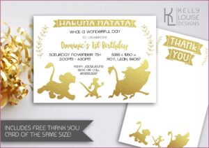 Free Printable Lion King Birthday Invitations