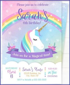 Free Printable Rainbow Birthday Invitations