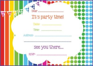 Free Printable Rainbow Birthday Party Invitations